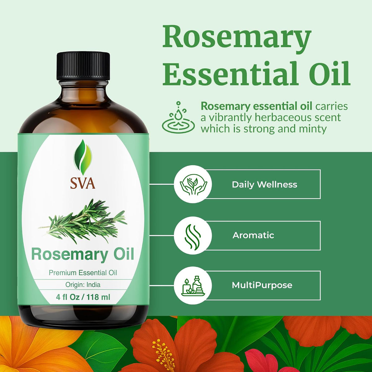 SVA Rosemary Essential Oil, 4 Fl Oz - Detail view