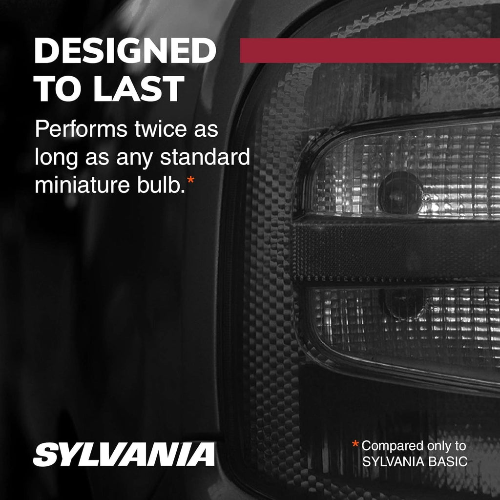 SYLVANIA 7443 Long Life Miniature Bulb, 2-Pack - Size reference