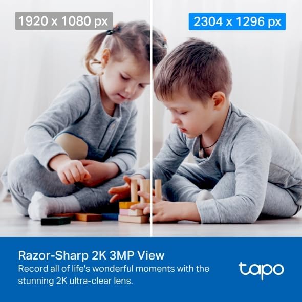 Tapo 2K Pan Tilt Security Camera, 2-Pack - Close-up
