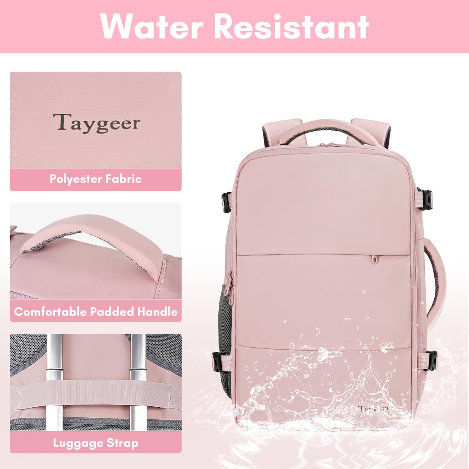 Taygeer Travel Backpack for Women, TSA Carry On - Packaging