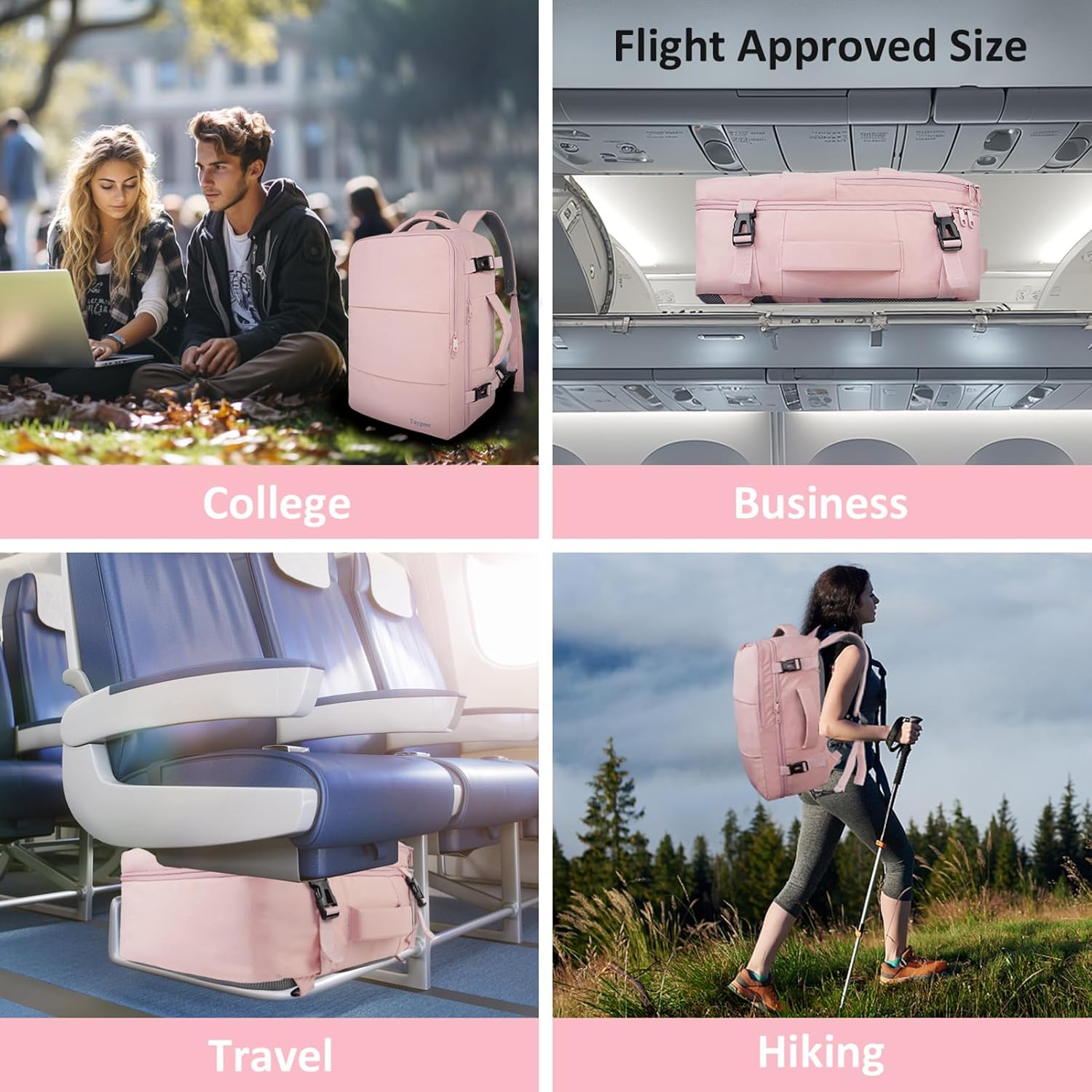 Taygeer Travel Backpack for Women, TSA Carry On - Feature highlight