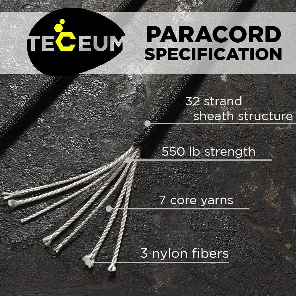 TECEUM Paracord Rope 5/32 Inch, 4mm - Detail view