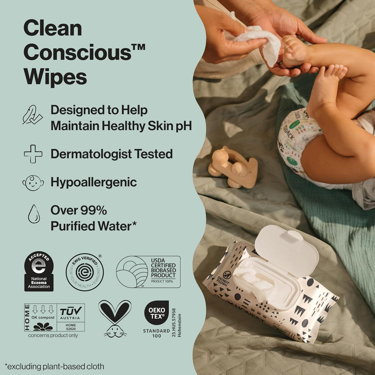 Honest Company Baby Wipes Sensitive Skin 720 Count - Detail view