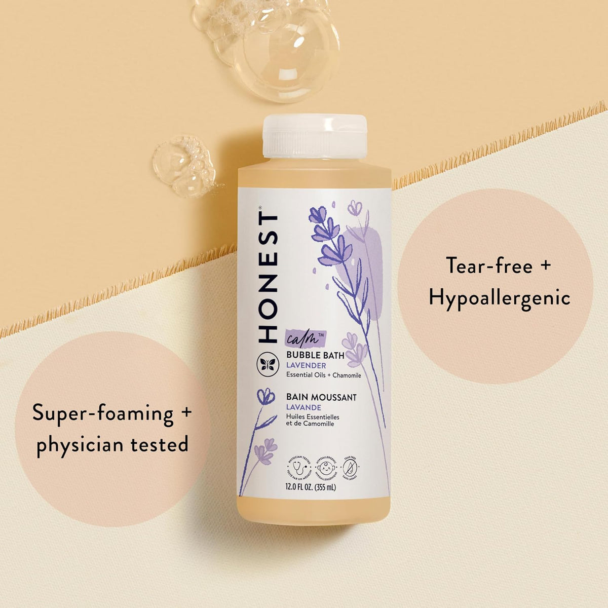 Honest Company Foaming Bubble Bath Lavender 12oz - Detail view
