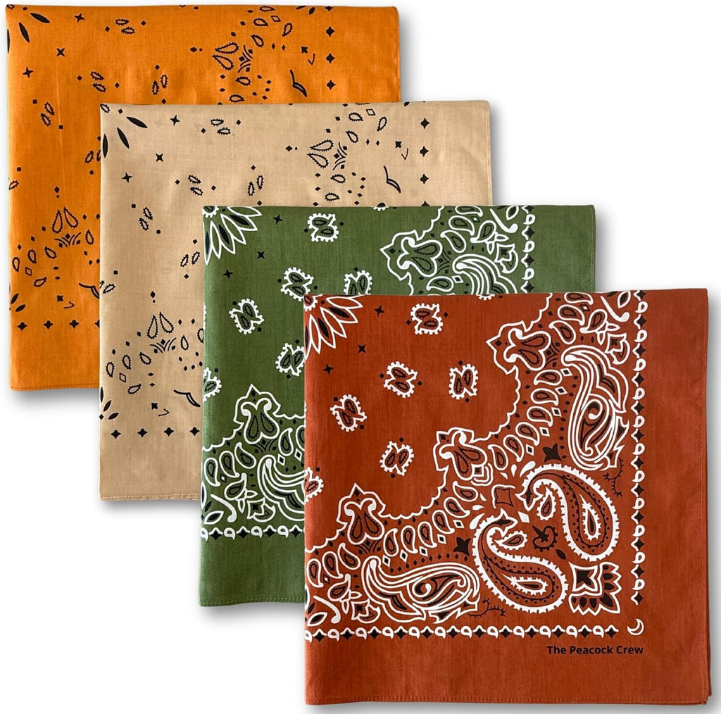 Soft Cotton Paisley Bandanas Pack, 22 x 22 Inches