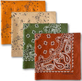 Soft Cotton Paisley Bandanas Pack, 22 x 22 Inches