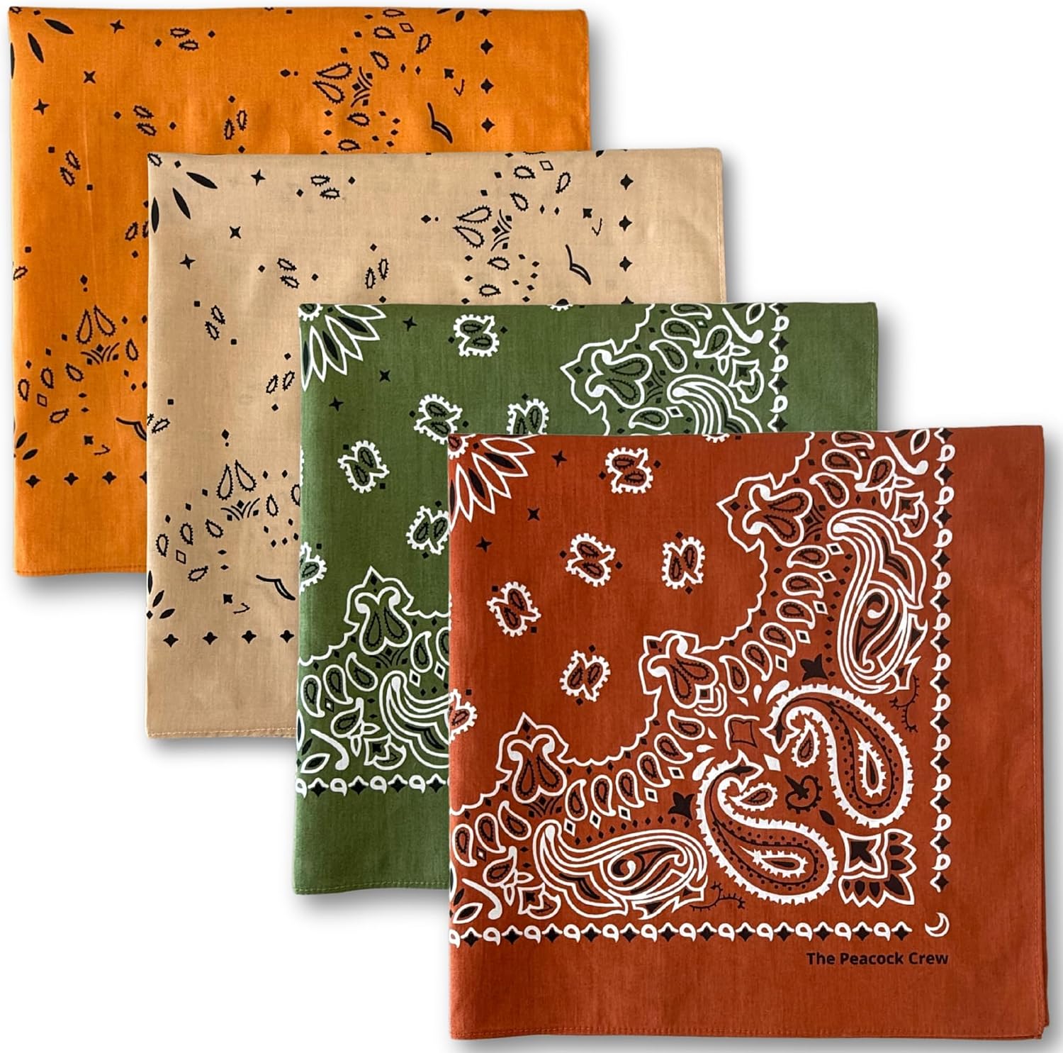 Soft Cotton Paisley Bandanas Pack, 22 x 22 Inches