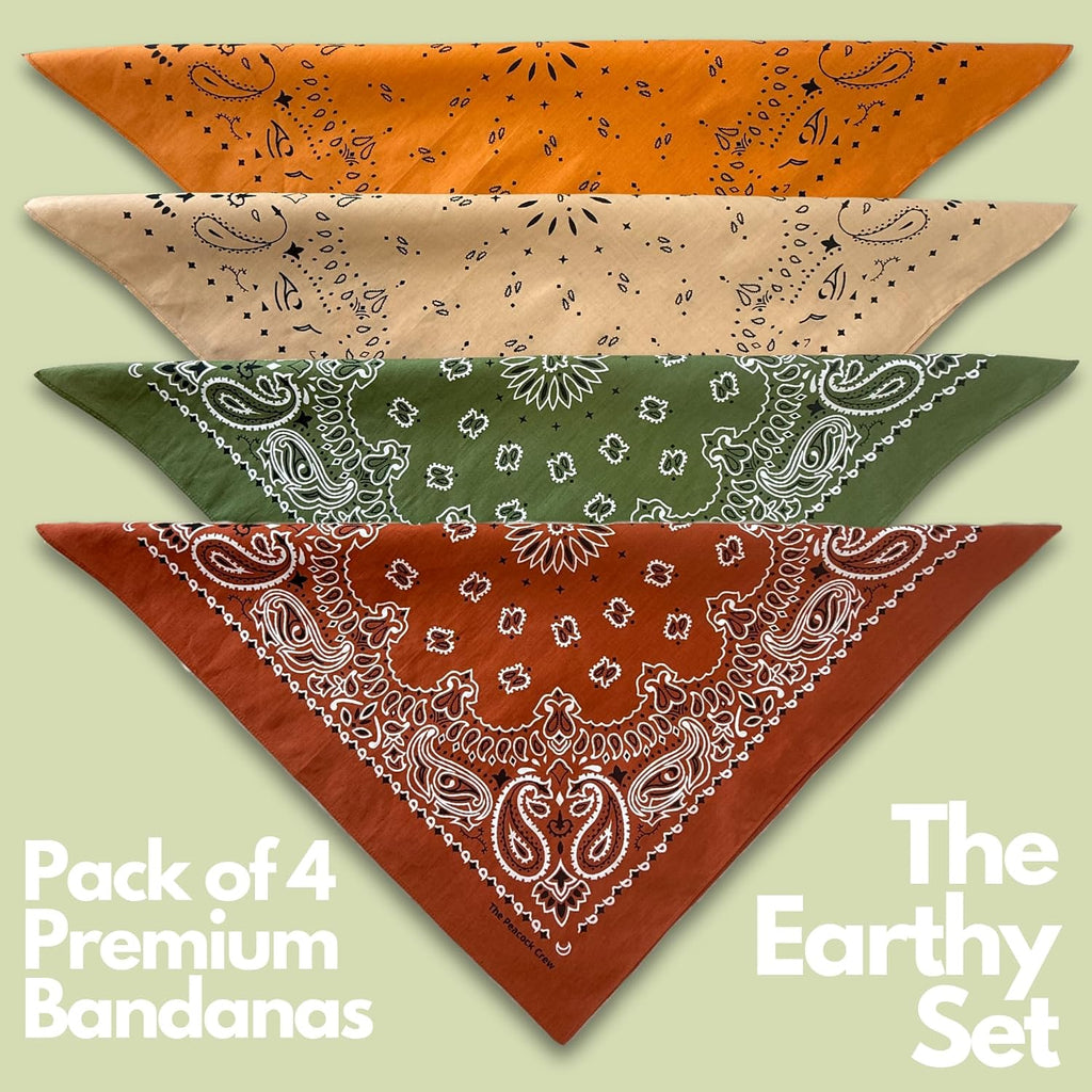 Soft Cotton Paisley Bandanas Pack, 22 x 22 Inches - Detail view