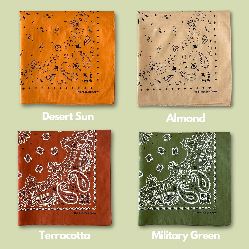 Soft Cotton Paisley Bandanas Pack, 22 x 22 Inches - In use