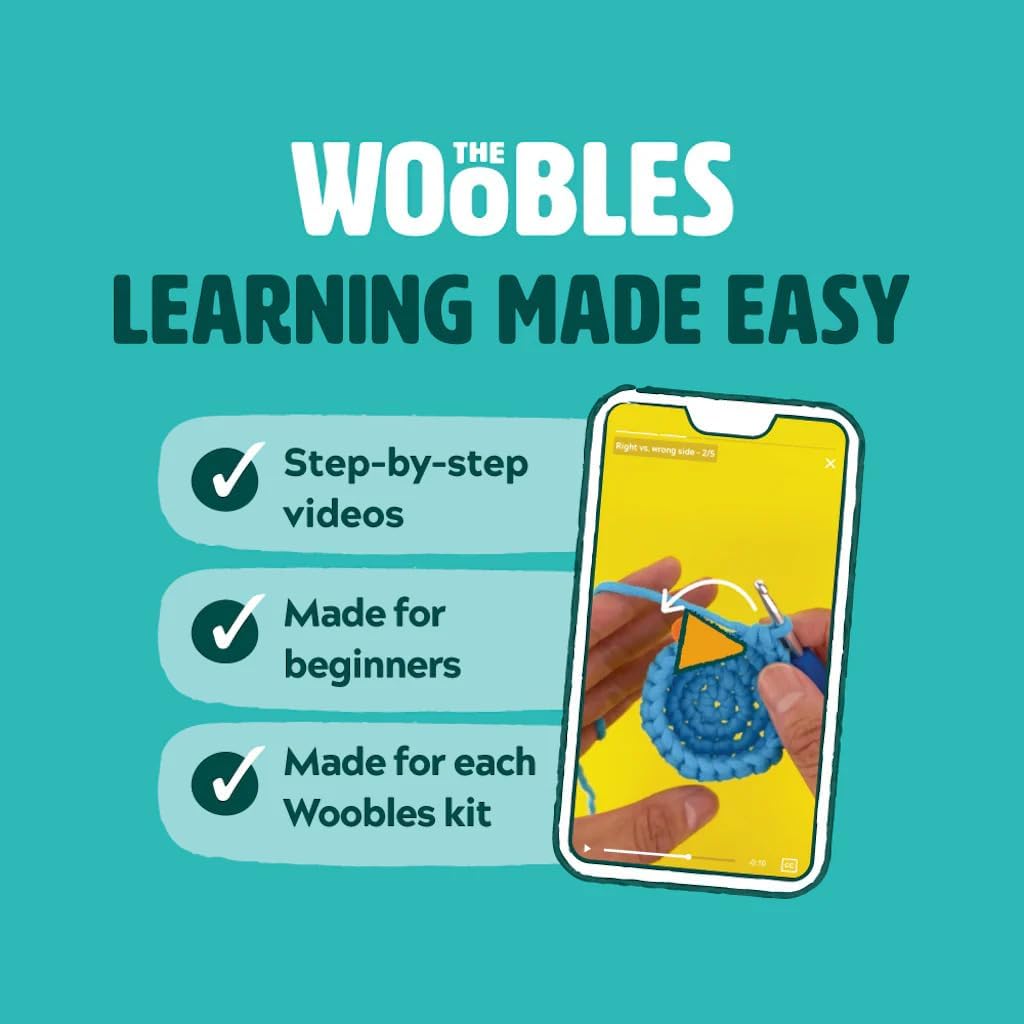 The Woobles Crochet Kit for Beginners, Pierre Penguin - Close-up
