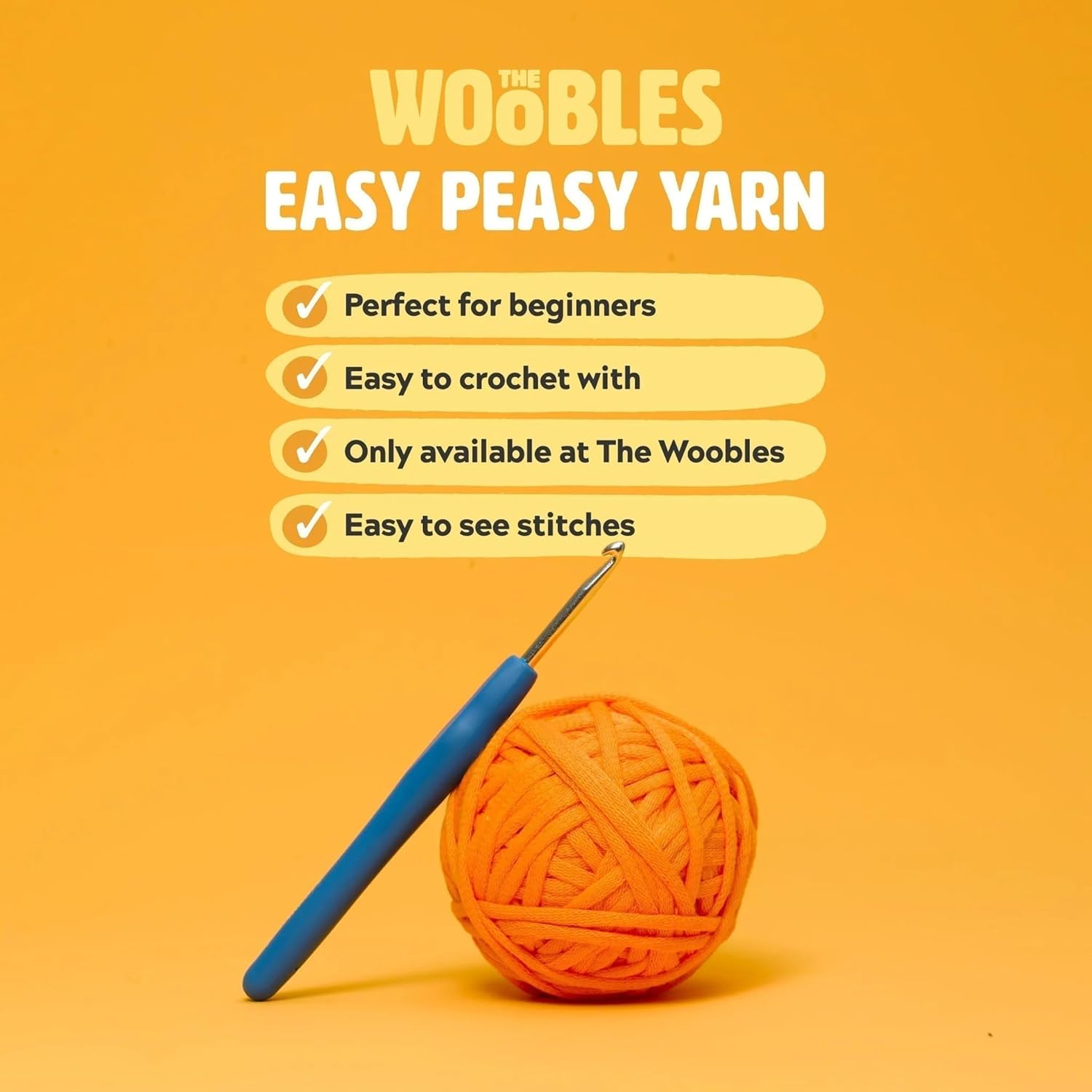 The Woobles Crochet Kit for Beginners, Pierre Penguin - Size reference