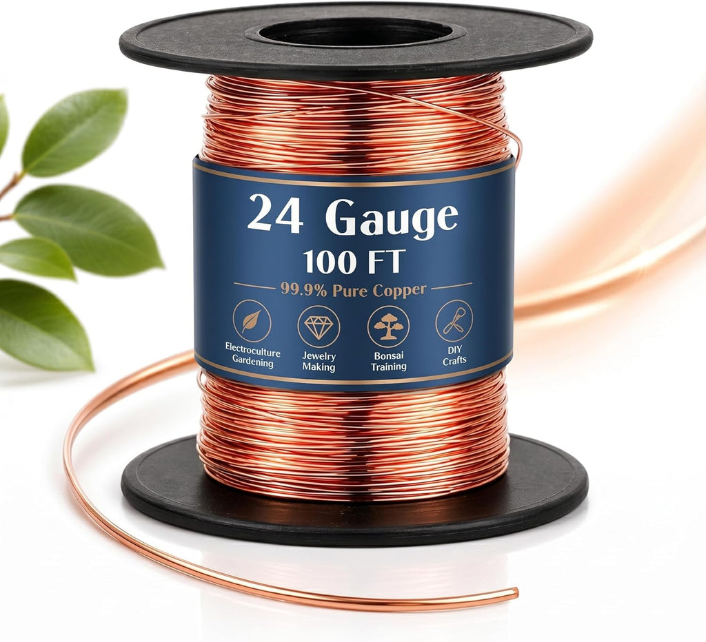 Therwen 100 Ft 24 Gauge Copper Wire Spool