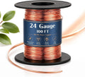 Therwen 100 Ft 24 Gauge Copper Wire Spool