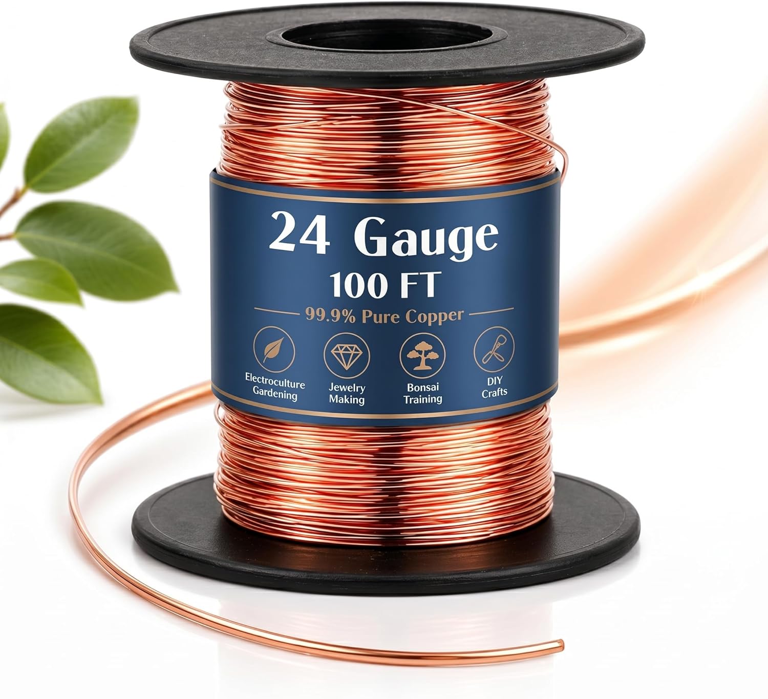 Therwen 100 Ft 24 Gauge Copper Wire Spool