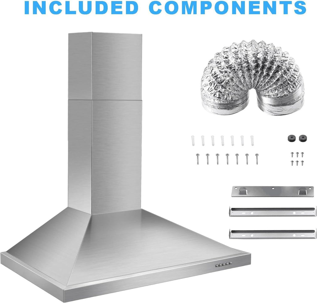 Tieasy 30 Inch Wall Mount Range Hood, 450 CFM - Additional view