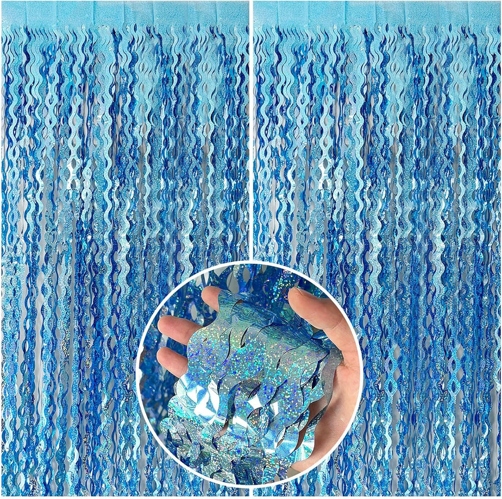 BOMSI Tinsel Foil Fringe Backdrop Curtains