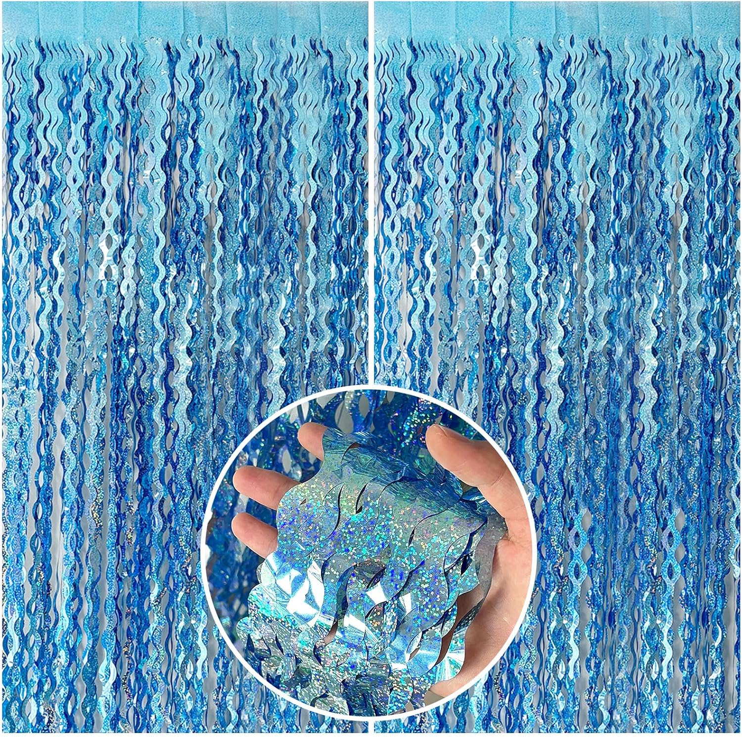 BOMSI Tinsel Foil Fringe Backdrop Curtains