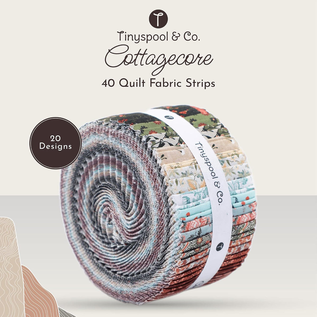 Tinyspool Twirlie Roll 40 Precut Fabric Strips - Detail view