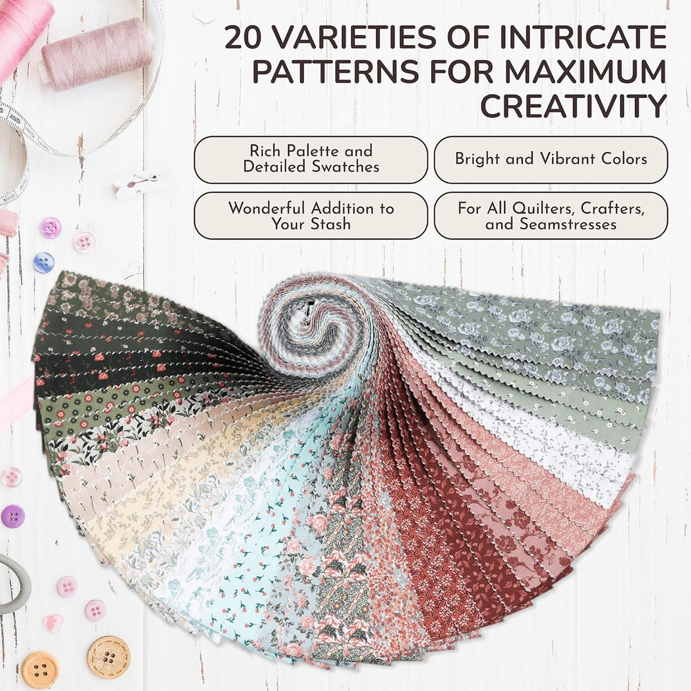 Tinyspool Twirlie Roll 40 Precut Fabric Strips - Close-up