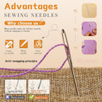 TLKKUE 12-Pc Large-Eye Yarn Needles, 3 Sizes - Alternate angle