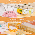 TLKKUE 12-Pc Large-Eye Yarn Needles, 3 Sizes - In use