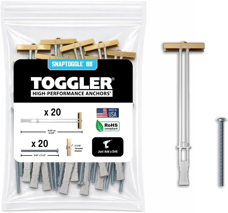 TOGGLER SNAPTOGGLE Drywall Anchors, 20 Pack