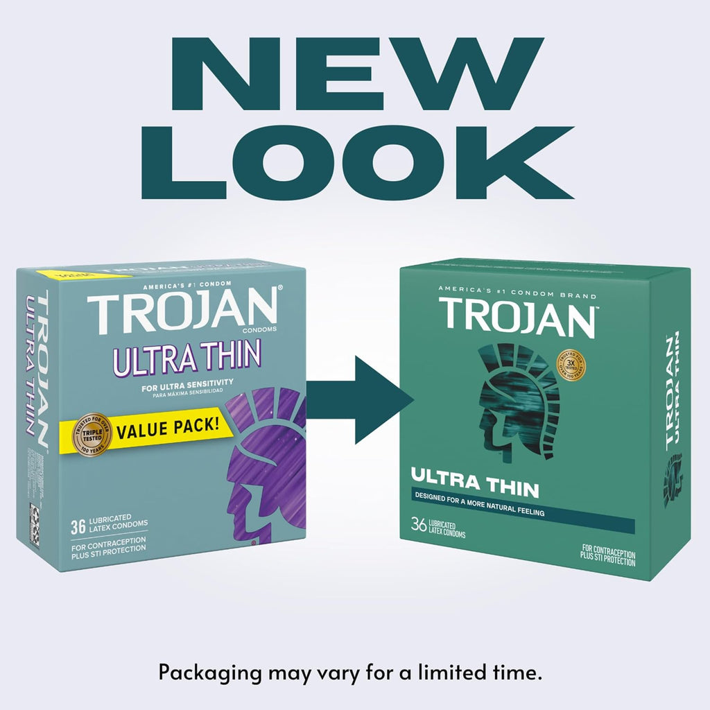 Trojan Ultra Thin Lubricated Condoms, 36 Ct - Detail view