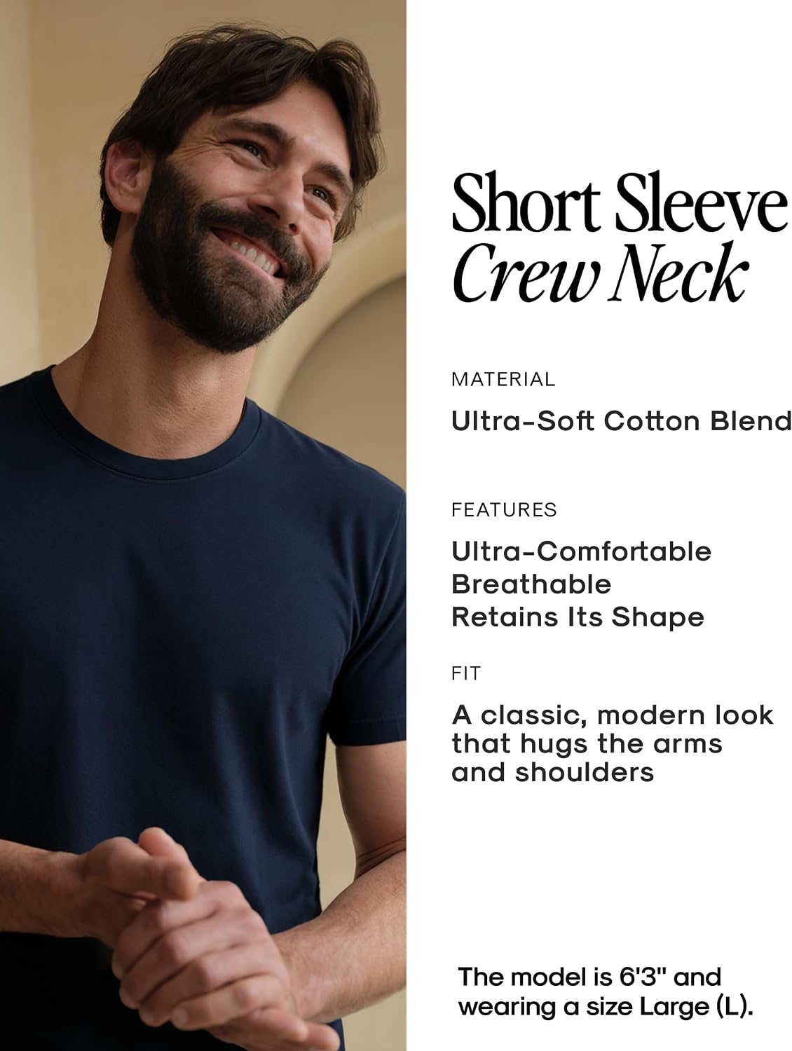True Classic Men's Crew Neck T-Shirt - Alternate angle