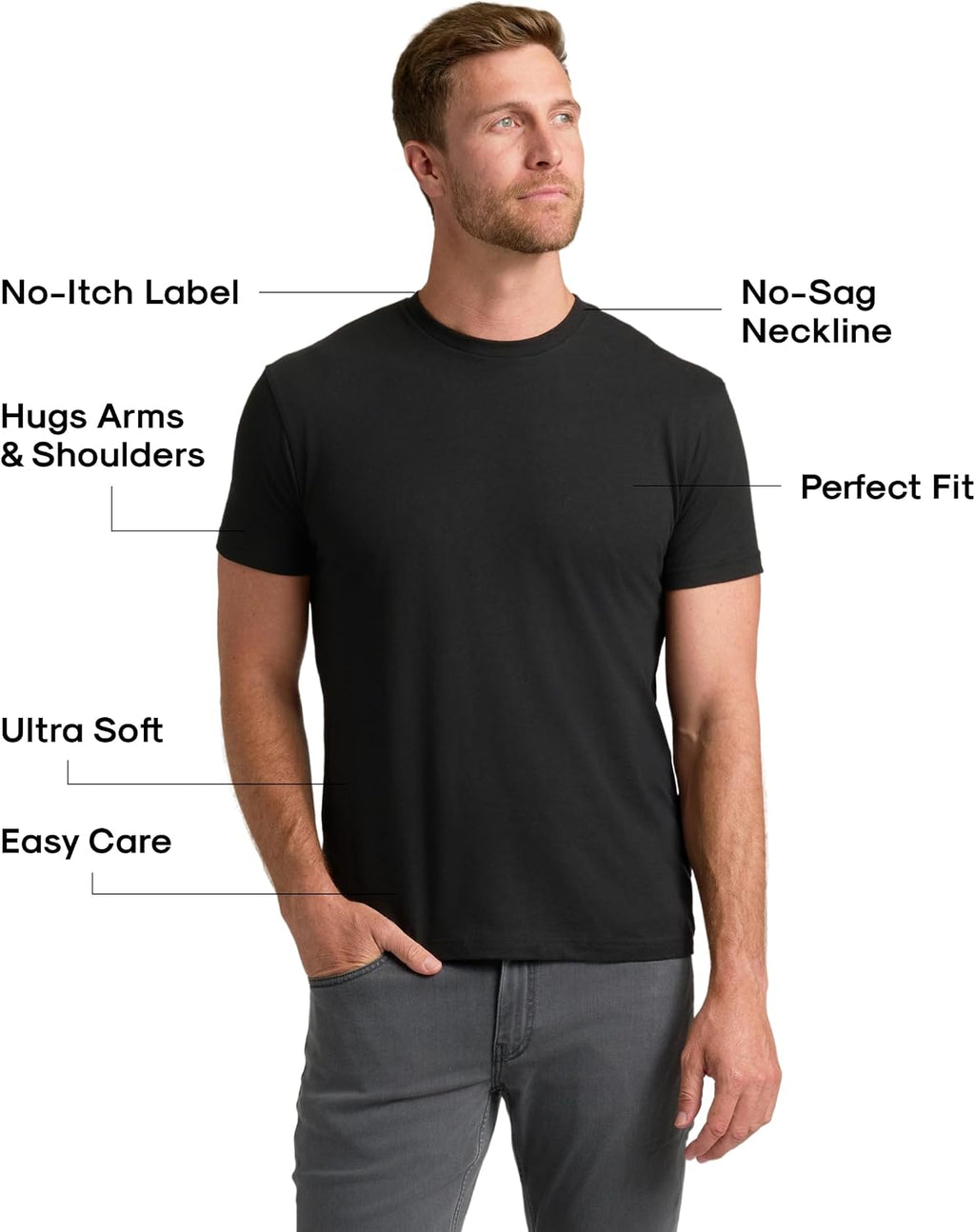 True Classic Men's Crew Neck T-Shirt - Close-up