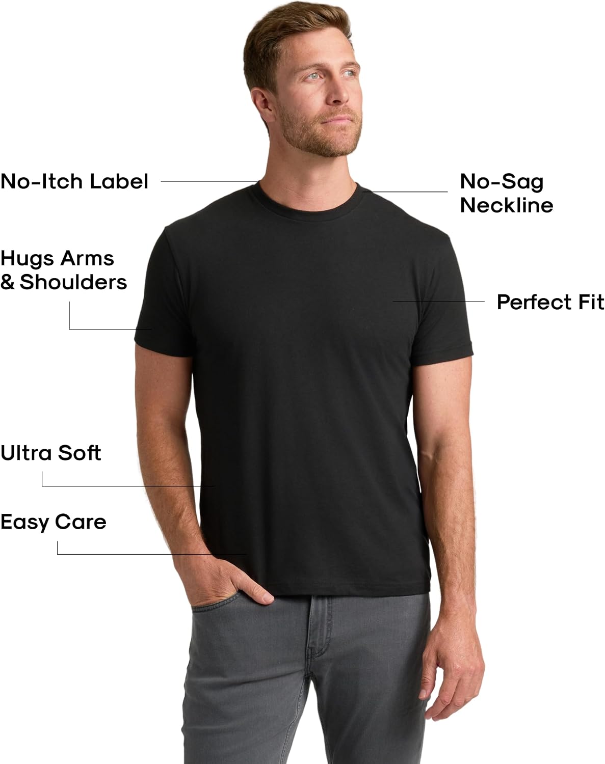 True Classic Men's Crew Neck T-Shirt - Close-up