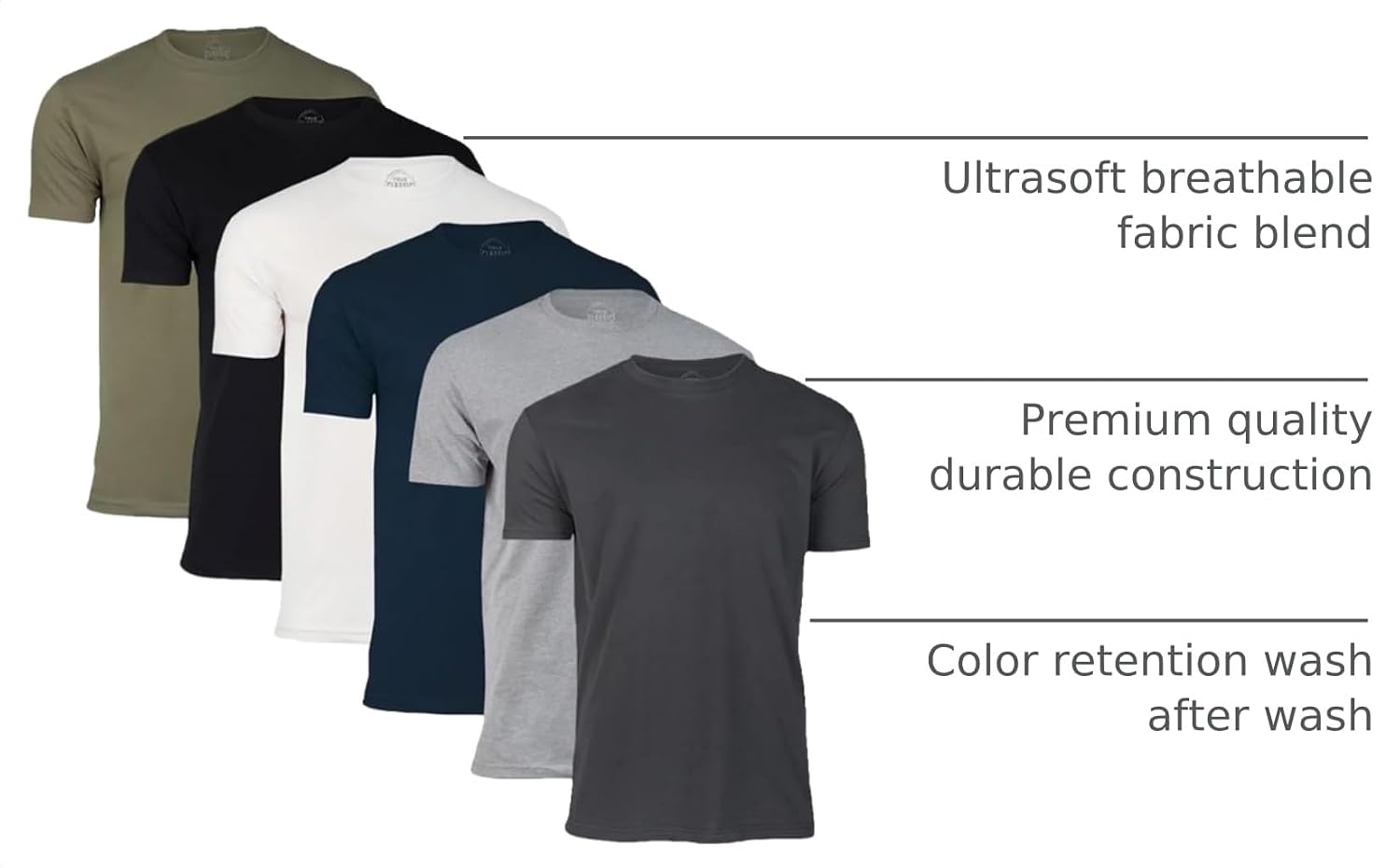 True Classic Men's Crew Neck T-Shirt - Size reference