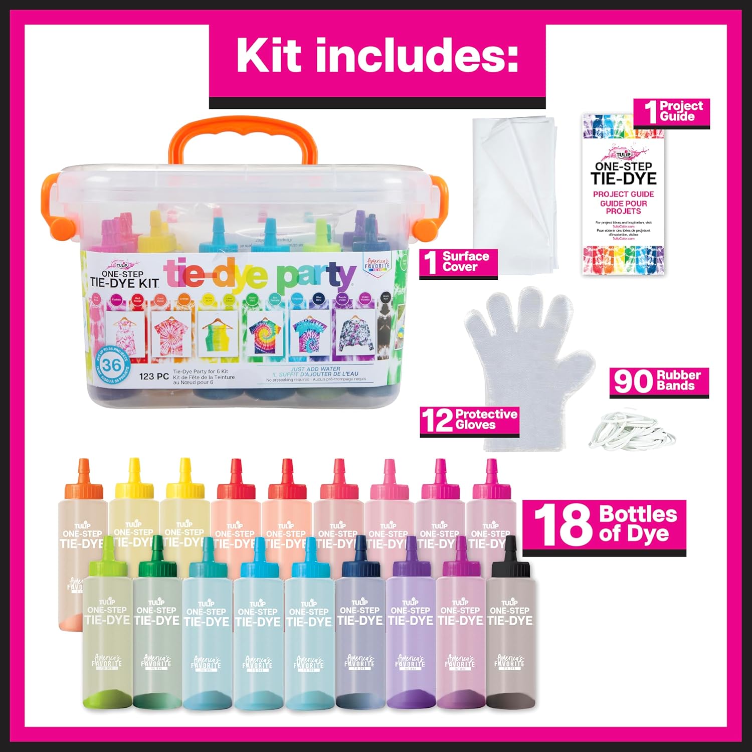 Tulip Tie Dye Kit, 14 Colors, Group Set - Detail view