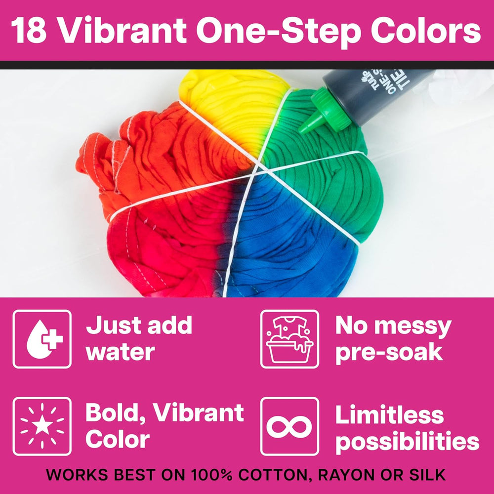 Tulip One-Step Tie Dye Party Kit, 18 Btl - Close-up