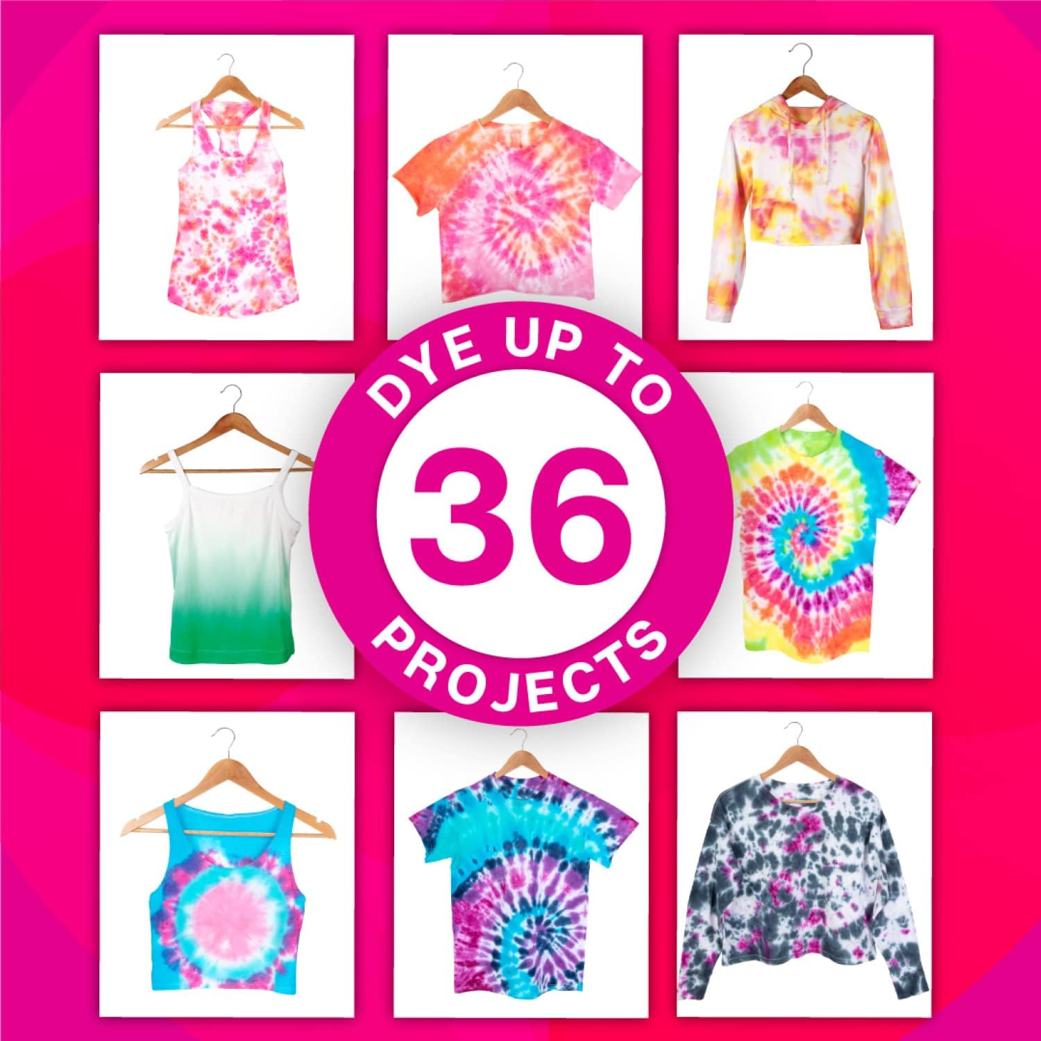 Tulip One-Step Tie Dye Party Kit, 18 Btl - Size reference