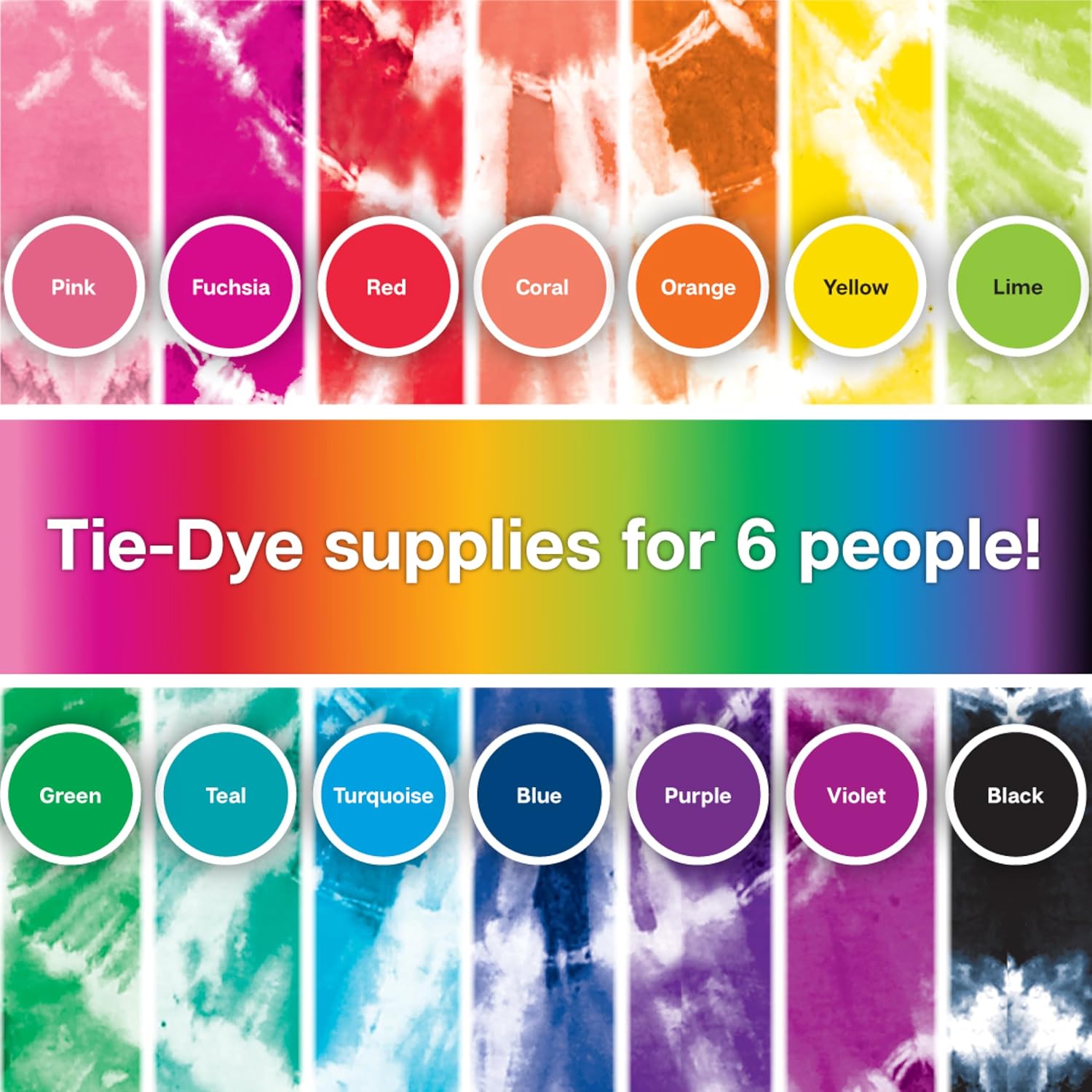 Tulip One-Step Tie Dye Party Kit, 18 Btl - In use