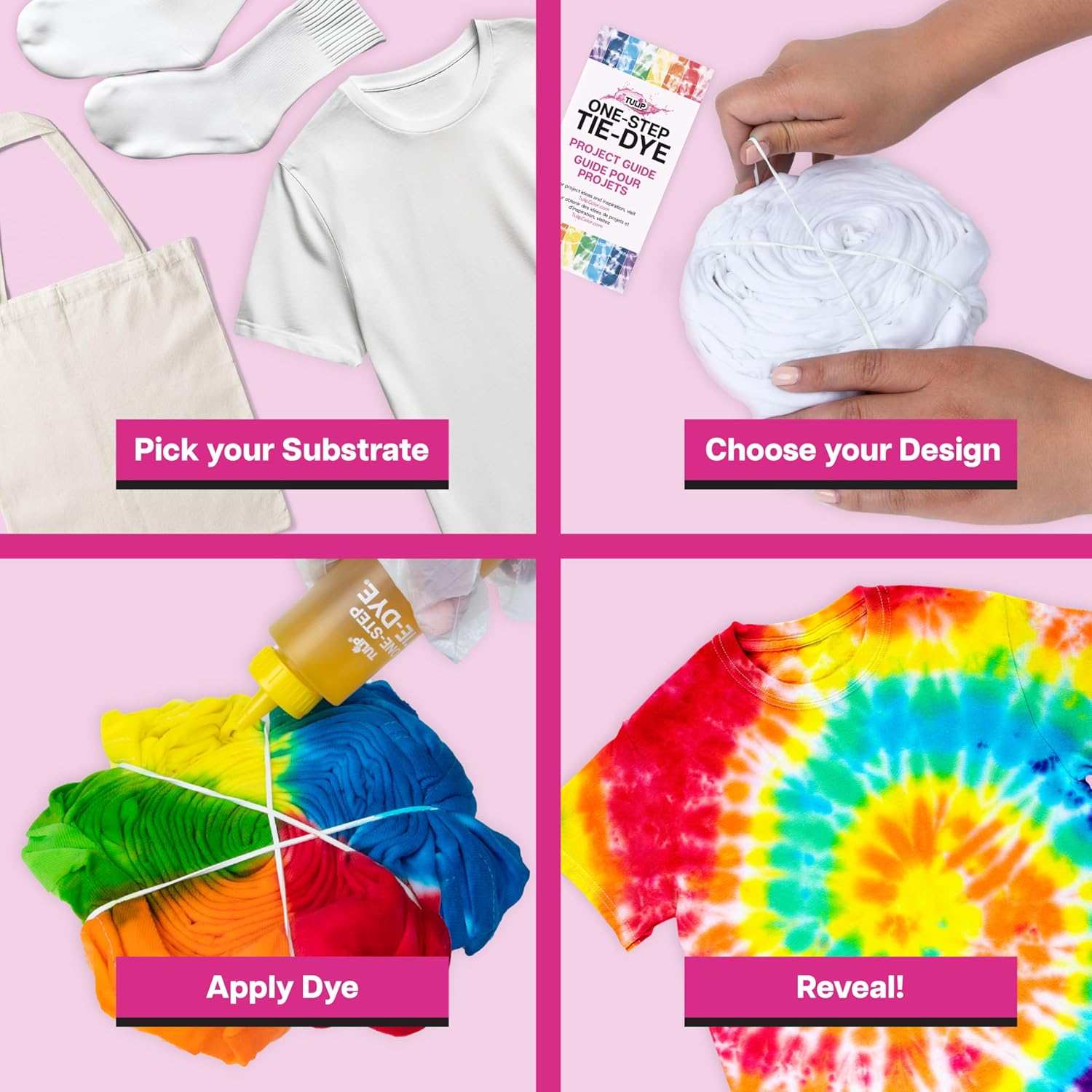 Tulip One-Step Tie Dye Party Kit, 18 Btl - Packaging