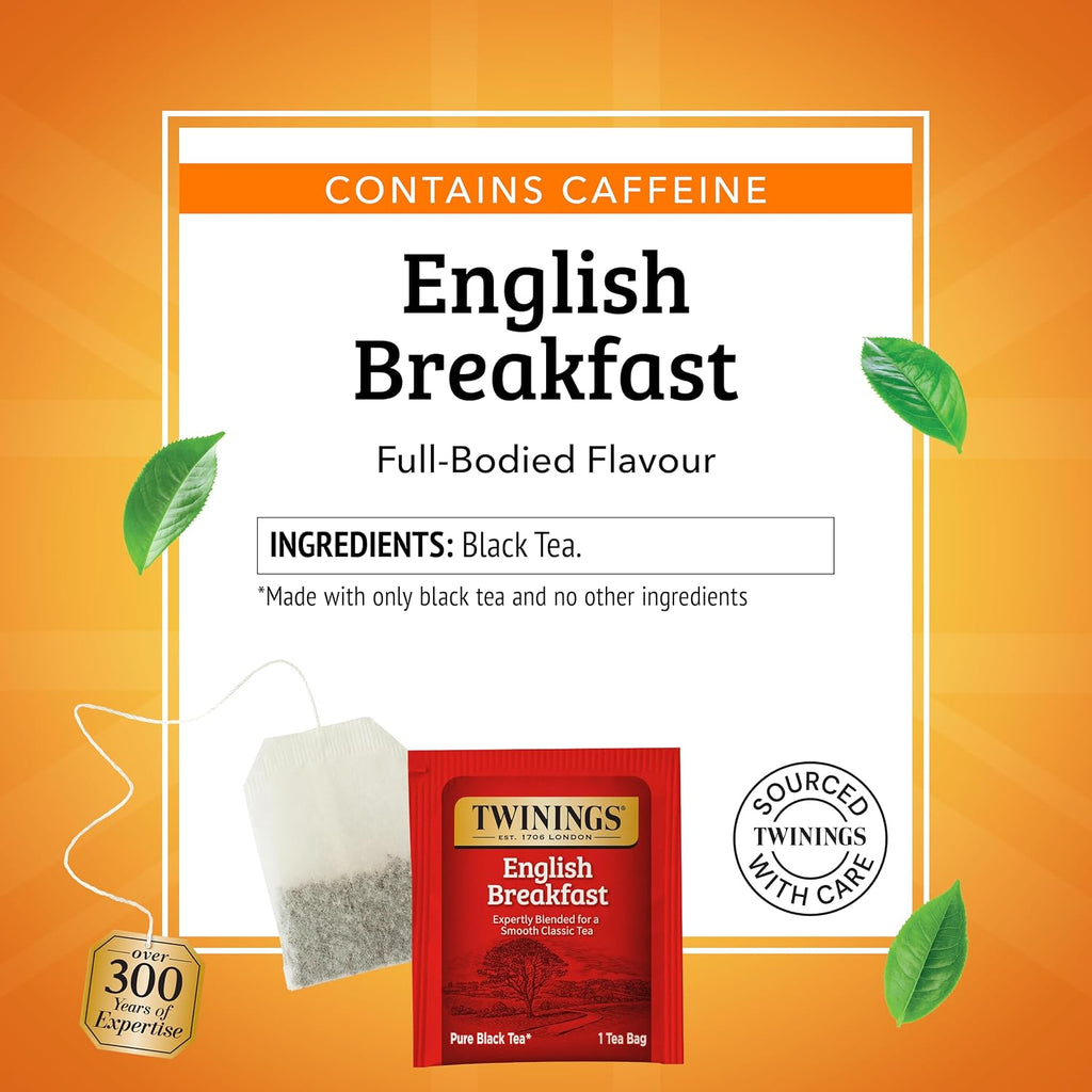 Twinings English Breakfast Tea, 100 Ct - Close-up