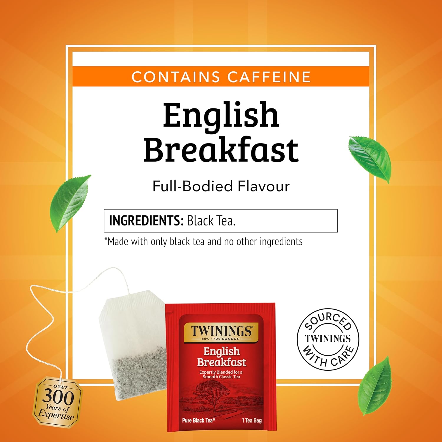 Twinings English Breakfast Tea, 100 Ct - Close-up