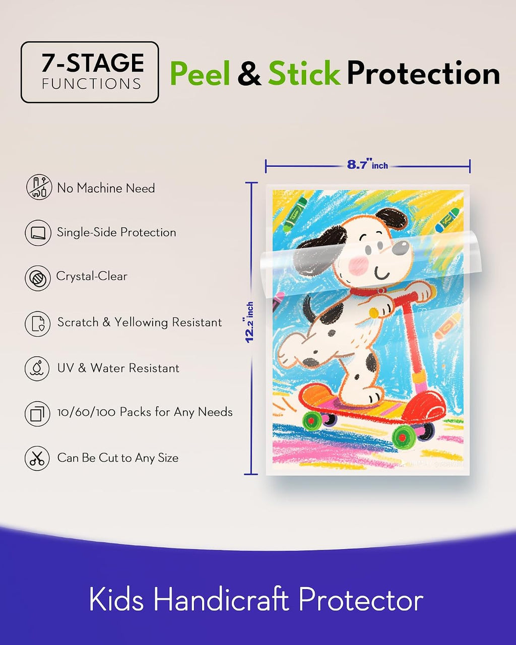 Uinkit Self-Adhesive Laminating Sheets, 10 Pack - Detail view