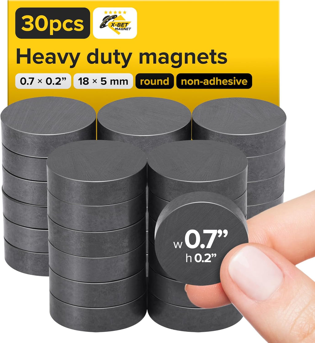 X-bet MAGNET Ceramic Round Magnets, 30 Pack