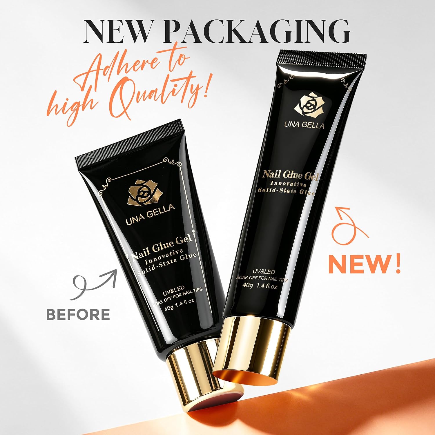 UNA GELLA Gel Nail Glue, 40g Soak Off Formula - Feature highlight