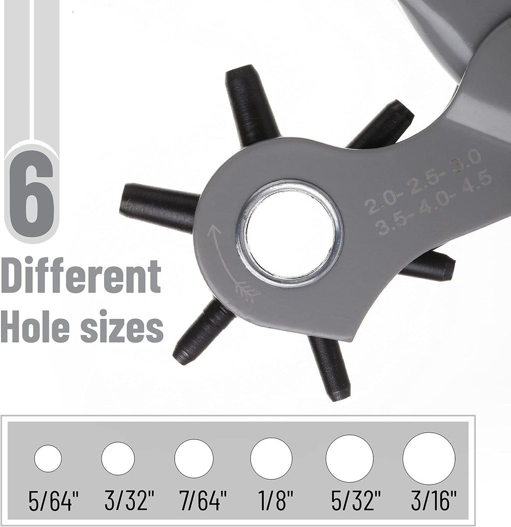 UNCO Leather Hole Punch Tool, 6 Sizes - Detail view