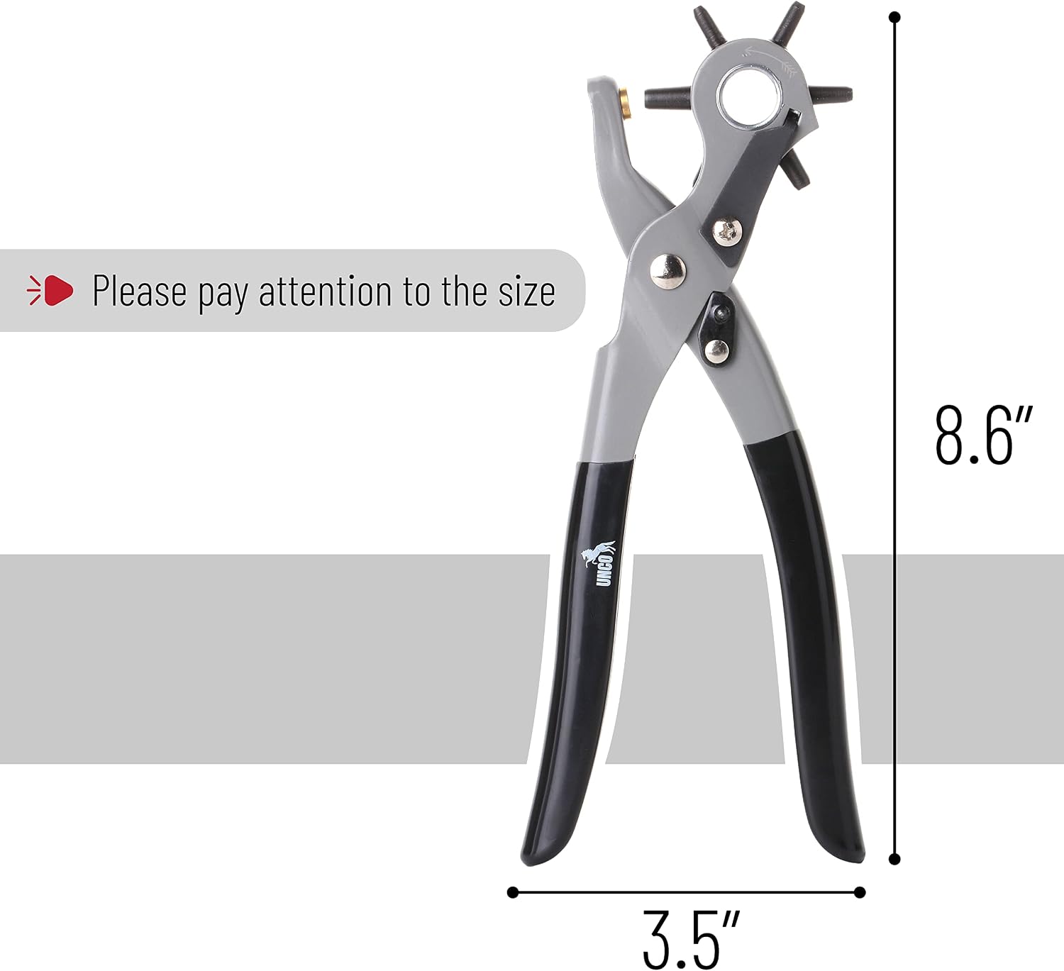 UNCO Leather Hole Punch Tool, 6 Sizes - Close-up