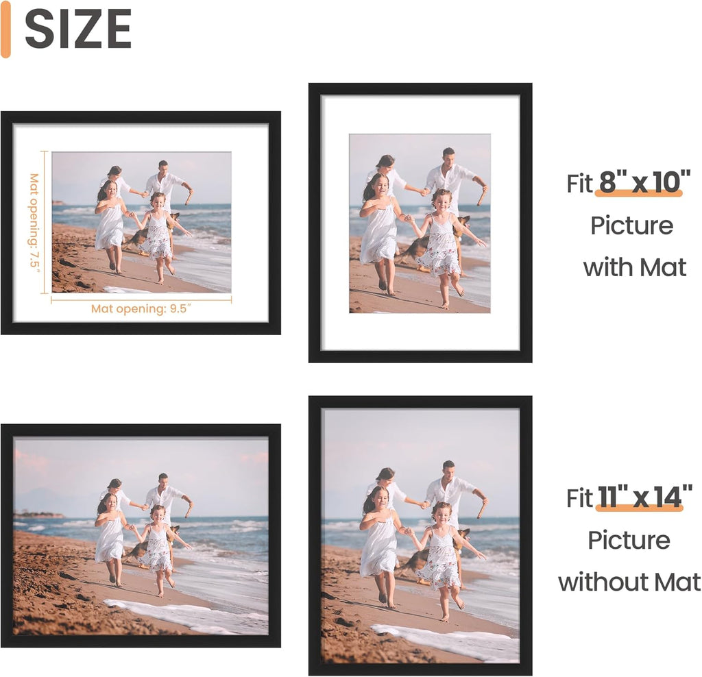 upsimples 11x14 Picture Frame, Black - Alternate angle