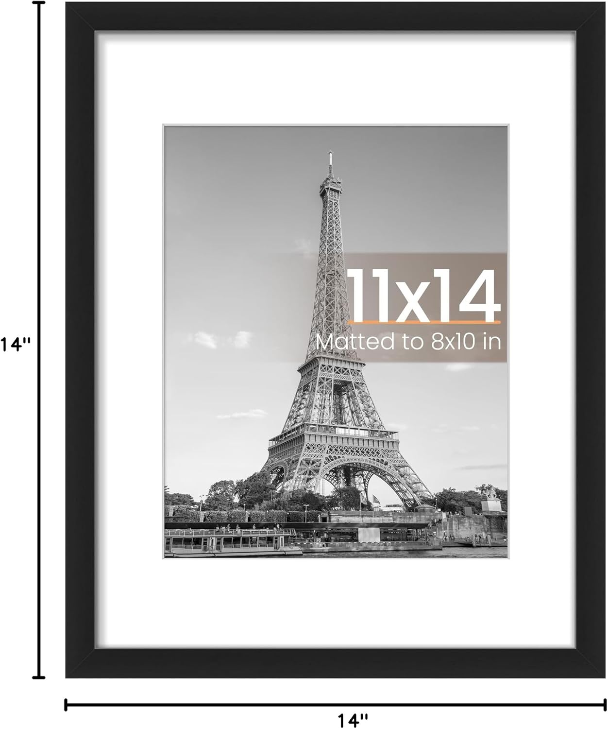 upsimples 11x14 Picture Frame, Black - Additional view