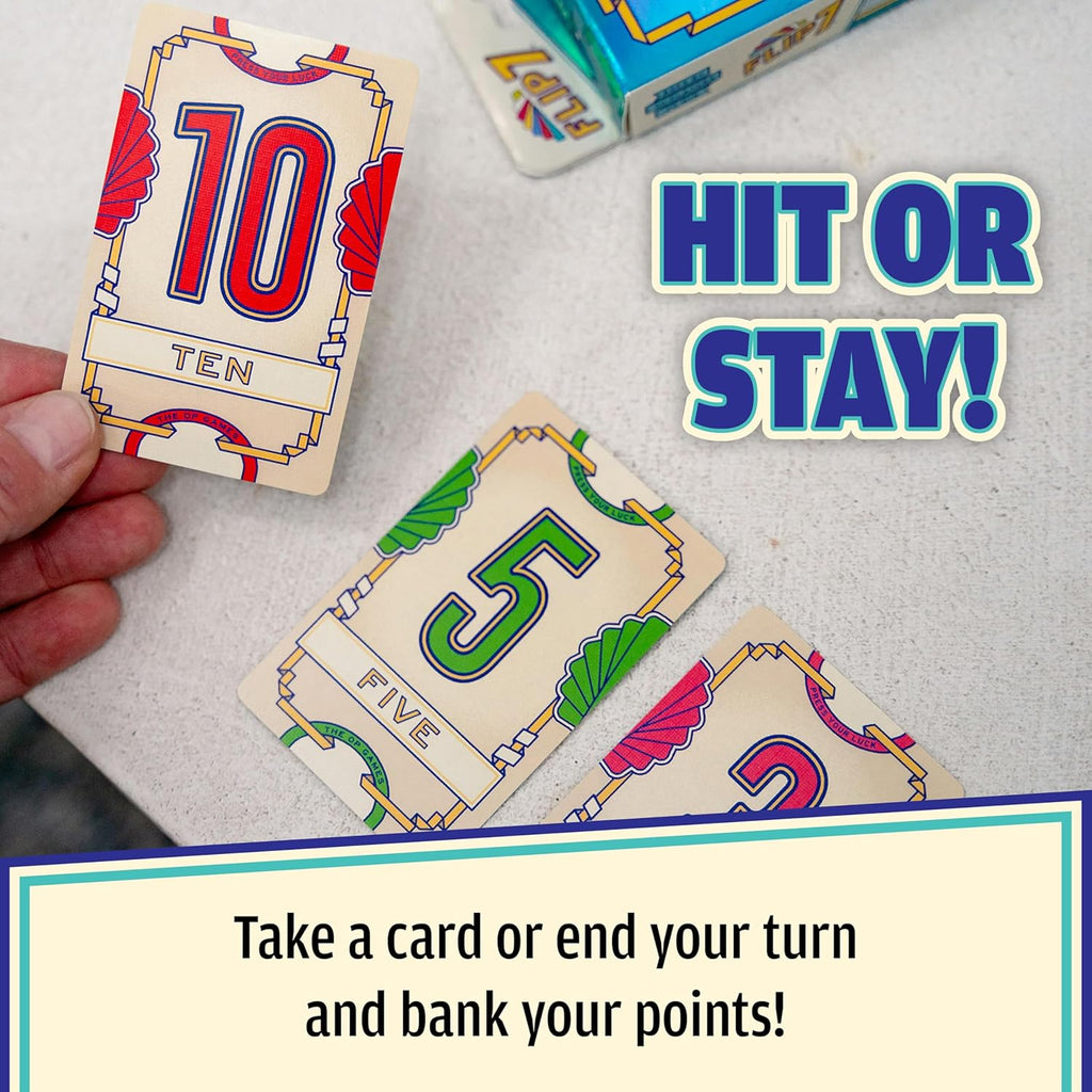 USAOPOLY Flip 7 Card Game, 3+ Players - Close-up