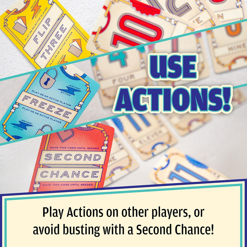 USAOPOLY Flip 7 Card Game, 3+ Players - In use