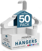Utopia Home Plastic Hangers, 50 Pack, White