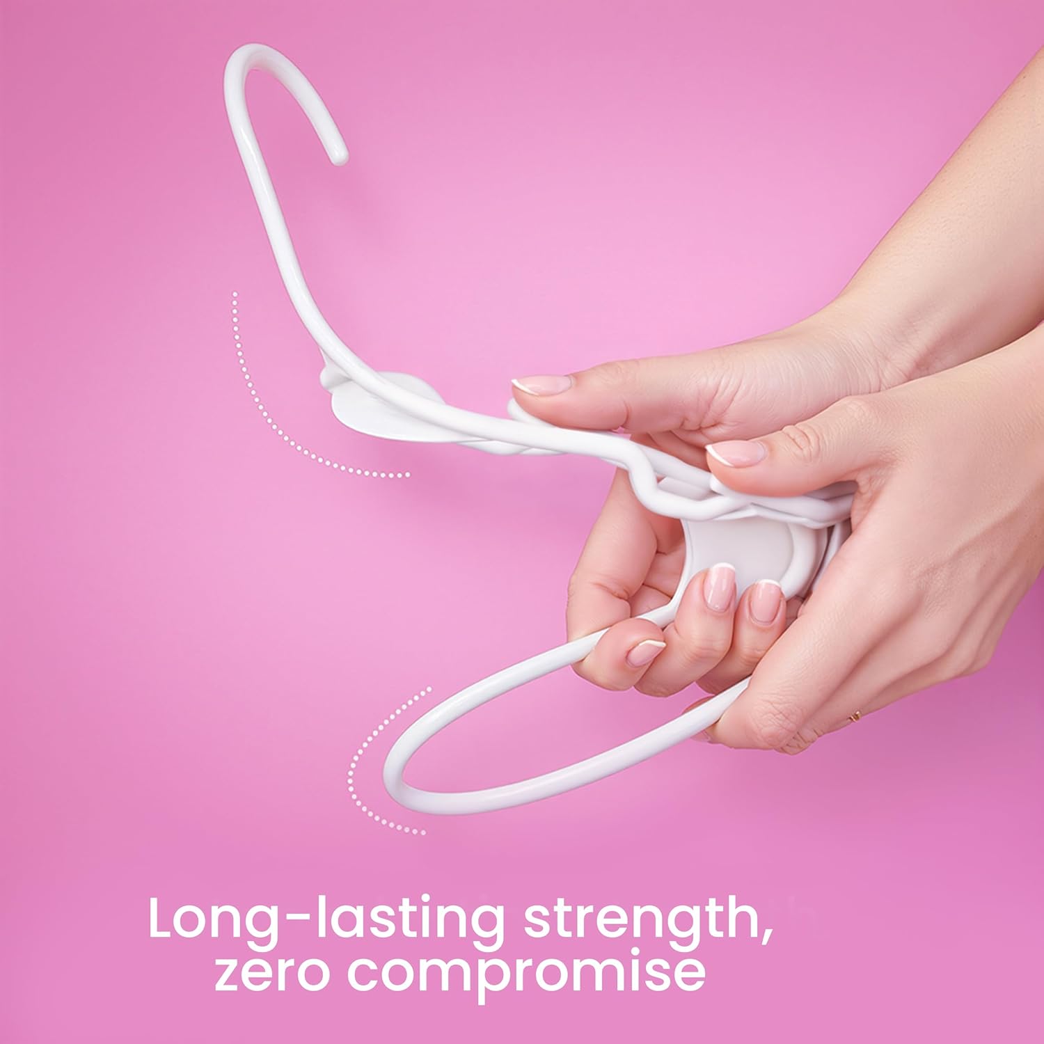 Utopia Home Plastic Hangers, 50 Pack, White - Close-up
