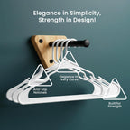 Utopia Home Plastic Hangers, 50 Pack, White - In use